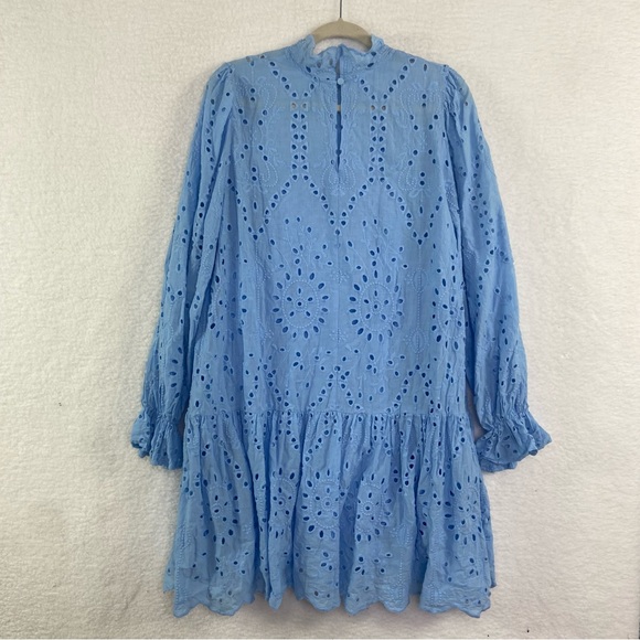 ELOQUII Light Blue Eyelet Easy Dress Size 14 - Picture 9 of 13